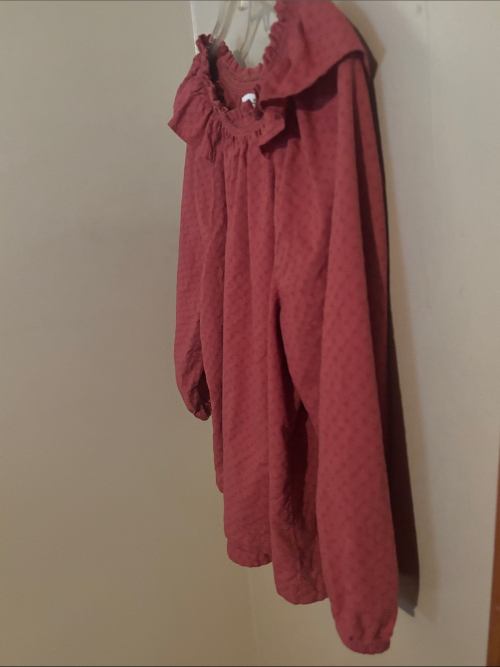 Sonoma Boho Raspberry Red Ruffle Blouse - Picture 5 of 6
